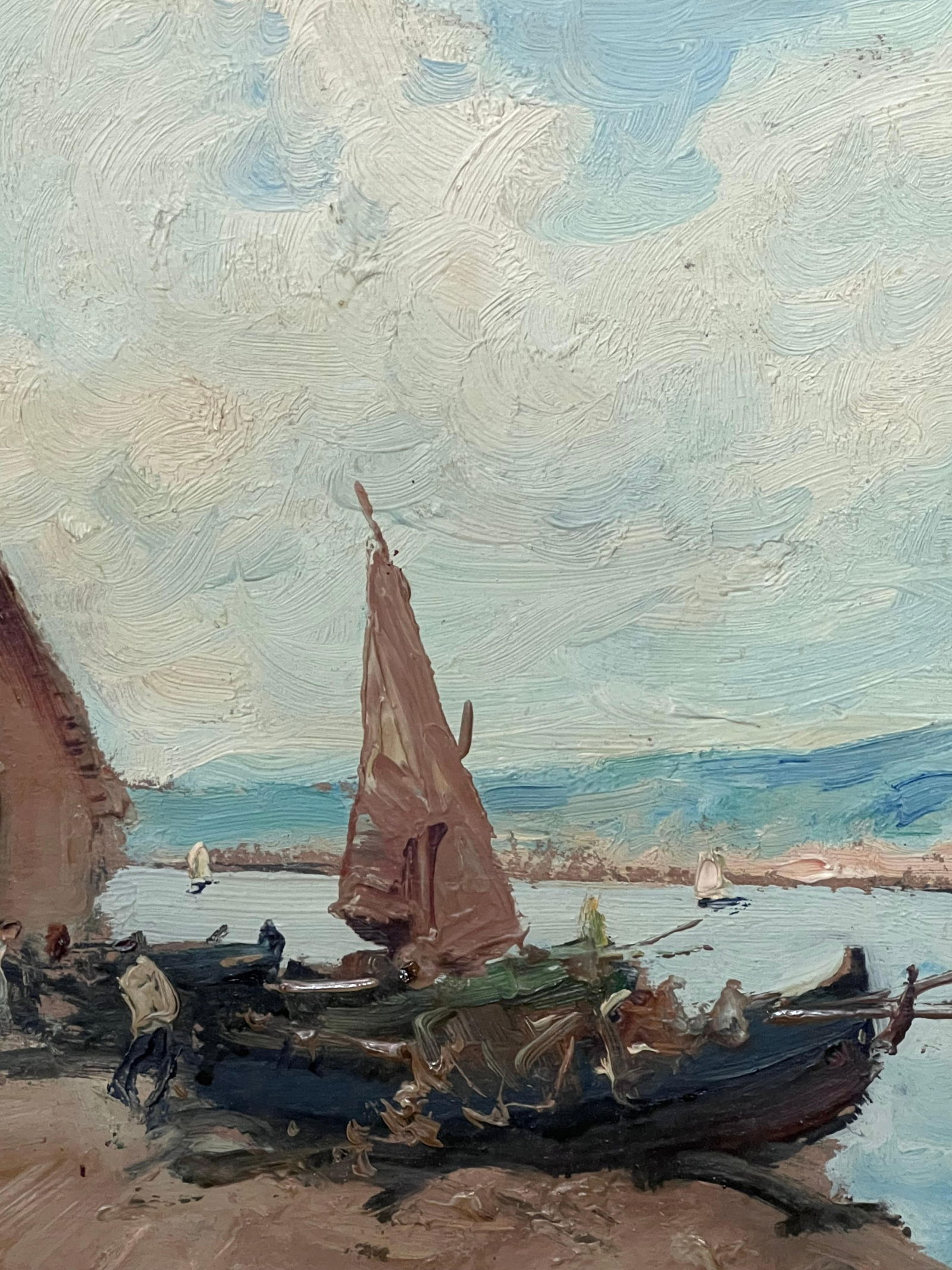 Merio Ameglio, 1897-1970; Vintage Impressionist Signed Oil Painting Martiques Harbor South of France - 6