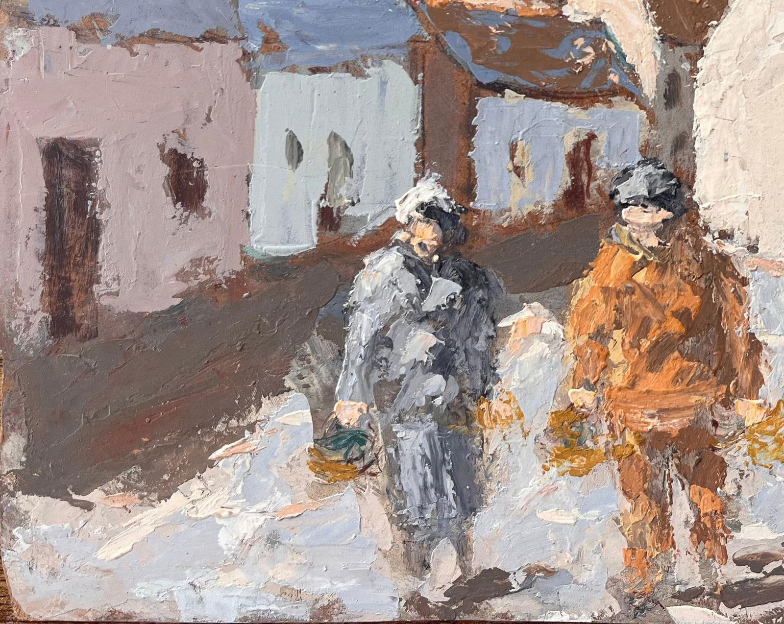 Fanch Lel; Impressionist French Village Street Scene with Figures and Bell Tower - 16