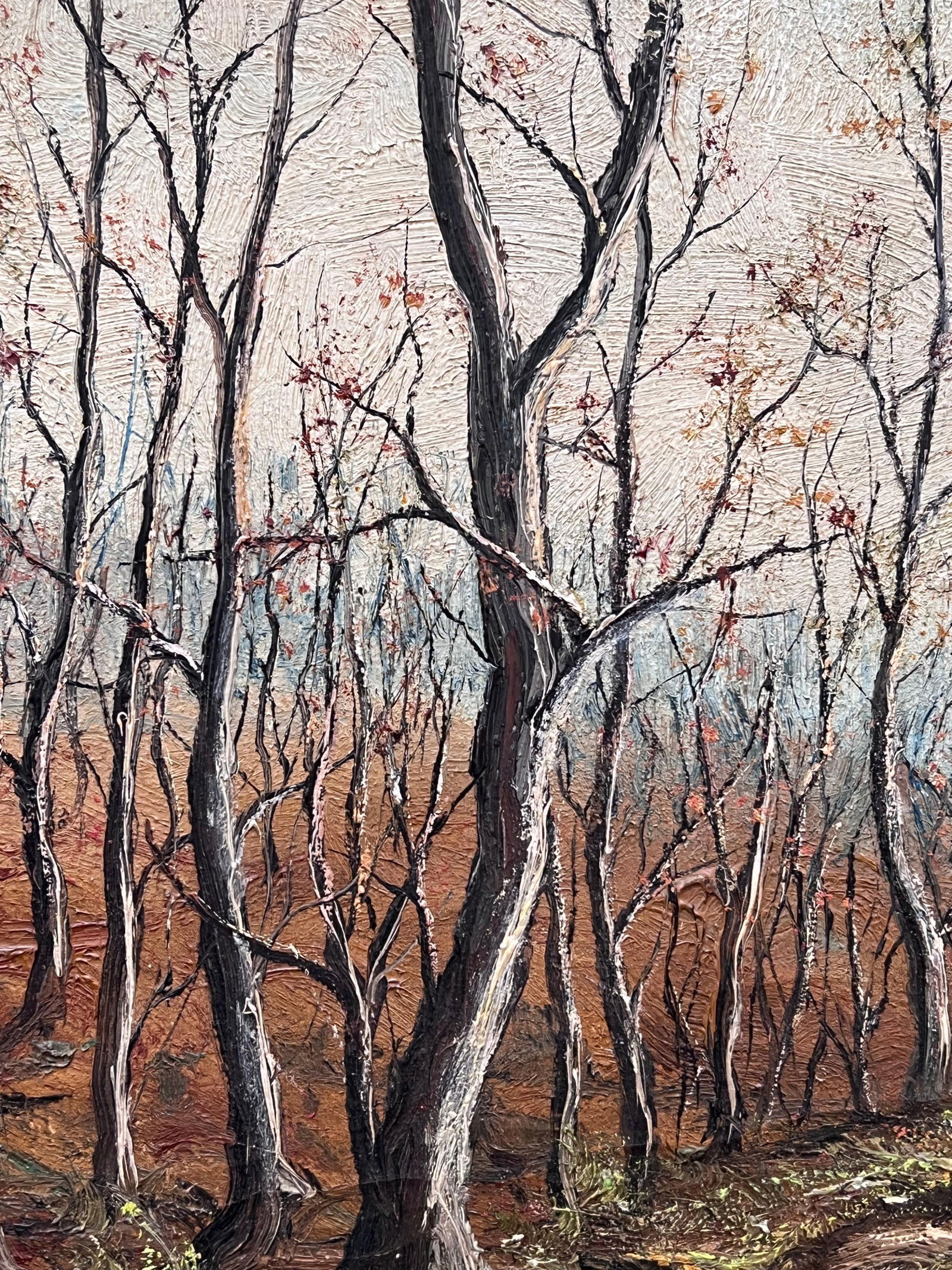 Jean Fourie; Bare Winter Trees In The Muddy Woodland Track Oil Landscape Painting - 8