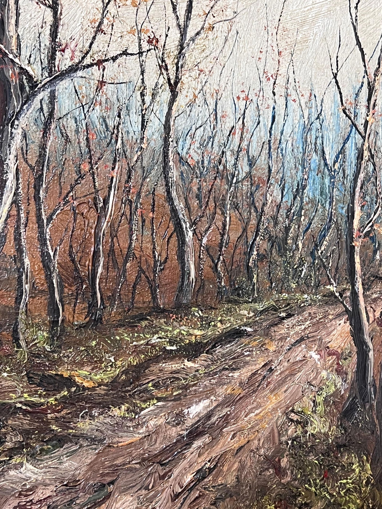 Jean Fourie; Bare Winter Trees In The Muddy Woodland Track Oil Landscape Painting - 6
