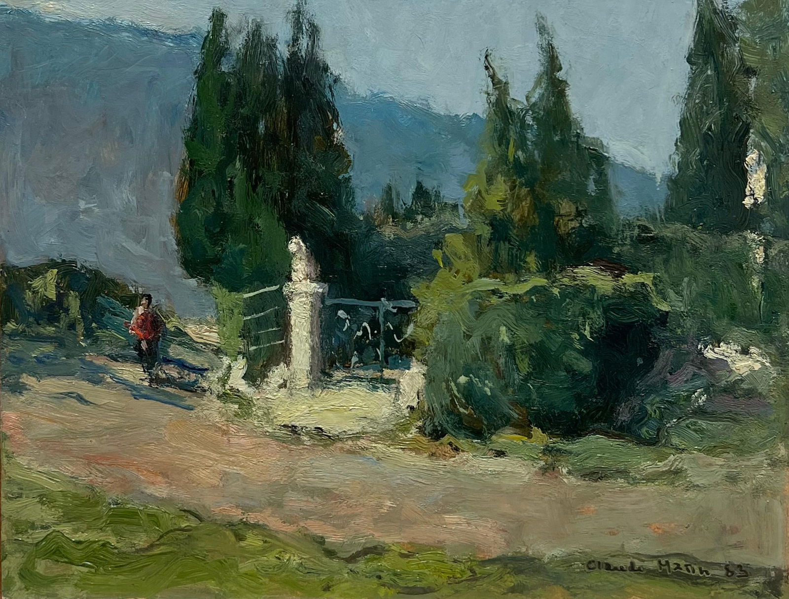 Claude Marin; 20th Century French Impressionist Signed Oil Provencal Country Landscape, 1983 - 7