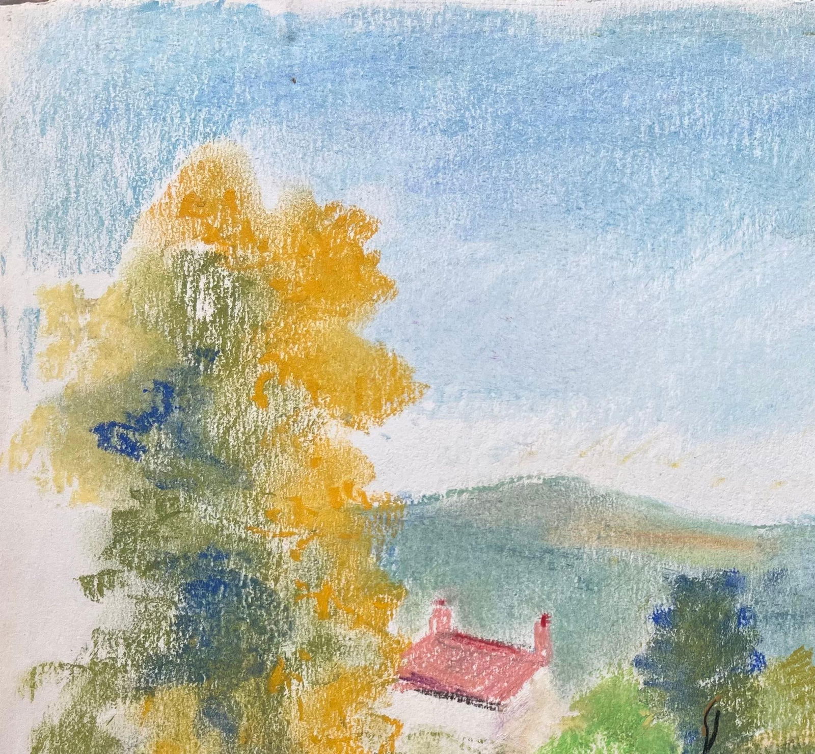 Anne Marie Migette Perard; Mid-20th Century Post-Impressionist Pastel Landscape of La Bourboule - 7