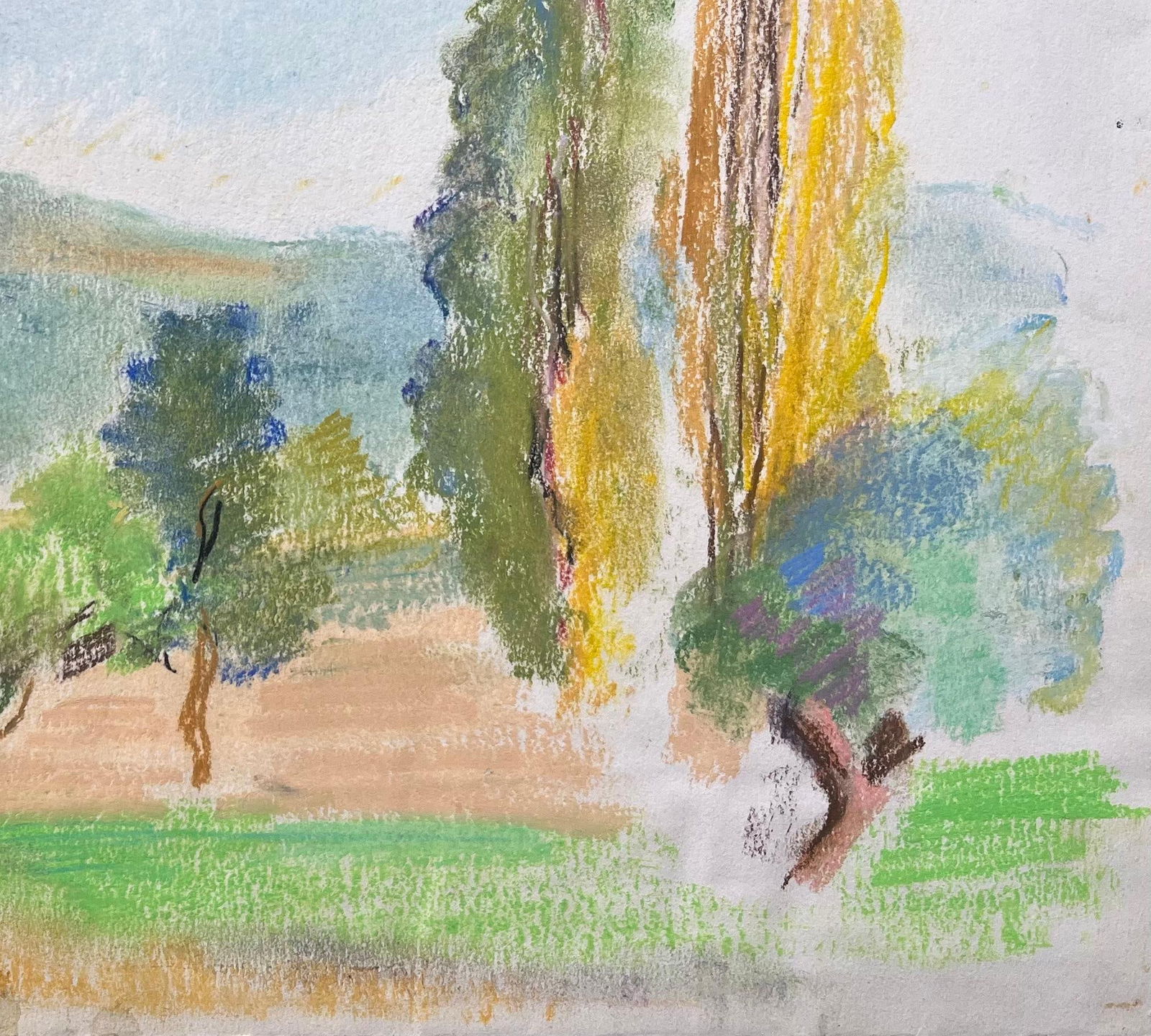 Anne Marie Migette Perard; Mid-20th Century Post-Impressionist Pastel Landscape of La Bourboule - 8