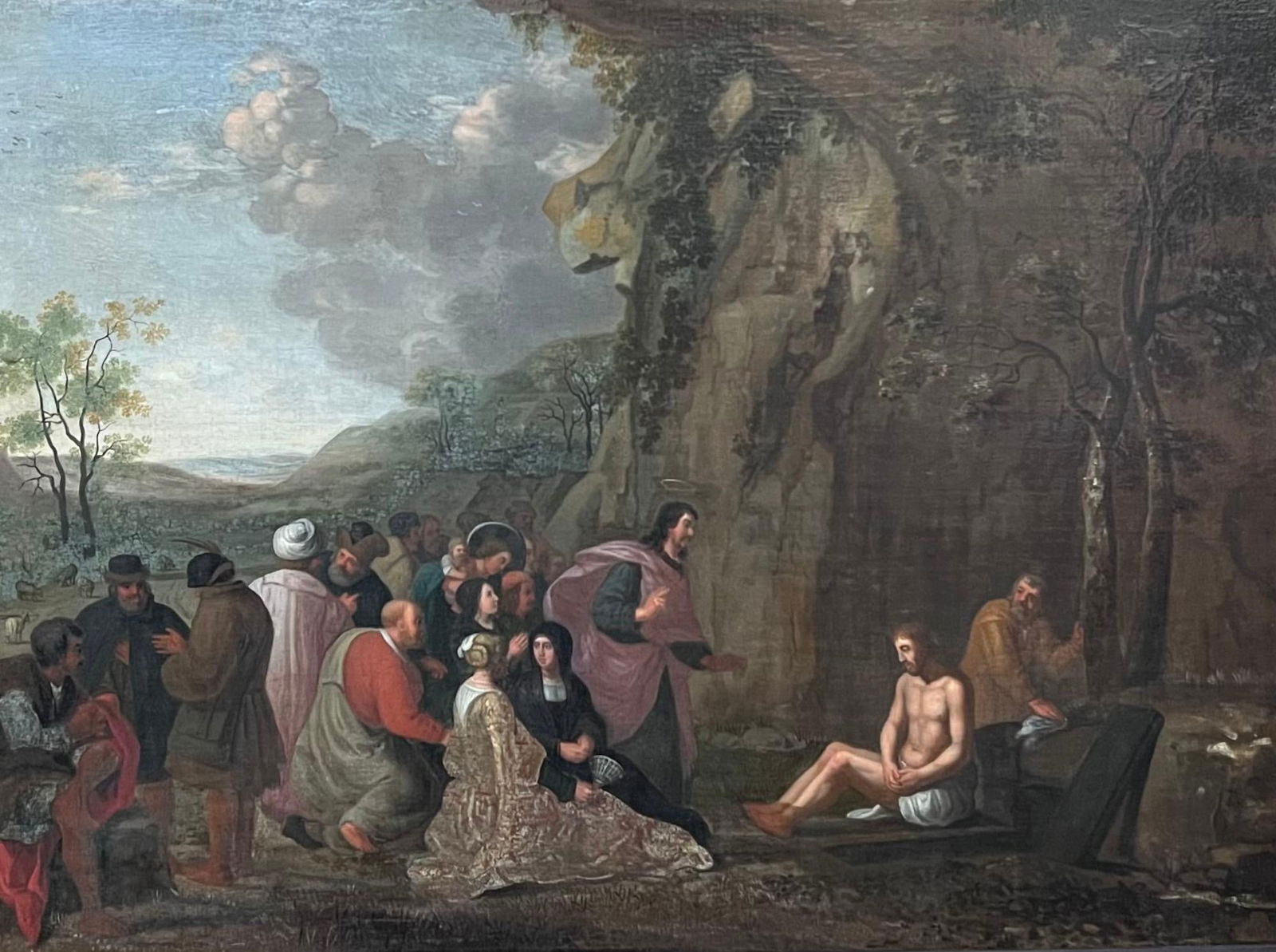 Flemish Old Master; Large 17th Century Flemish Old Master Oil Painting Resurrection of Lazarus - 5
