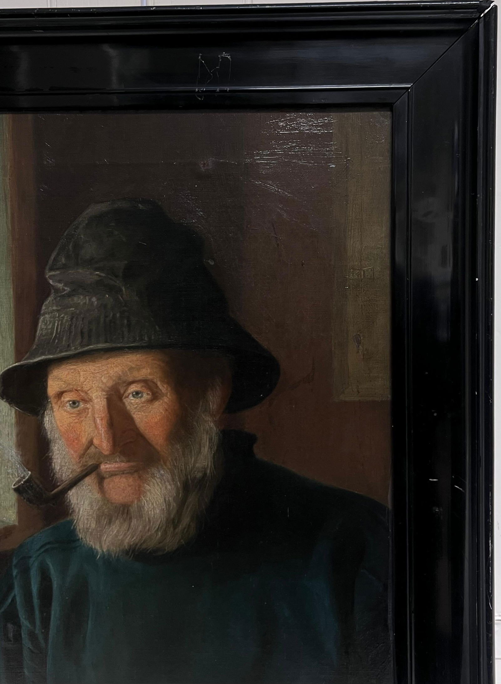 Henry Borrows; 1890's Portrait Painting of Whitby Fisherman in Yorkshire England Large Oil, 1891 - 9