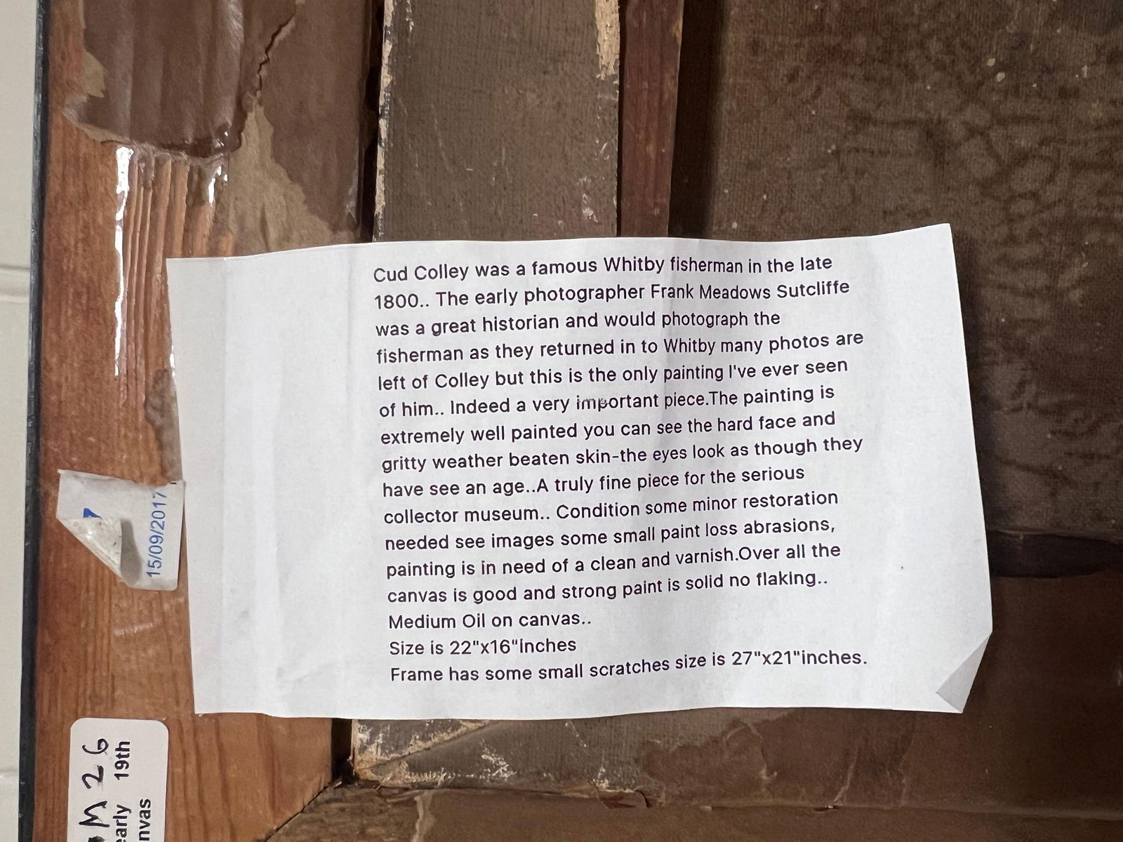 Henry Borrows; 1890's Portrait Painting of Whitby Fisherman in Yorkshire England Large Oil, 1891 - 13