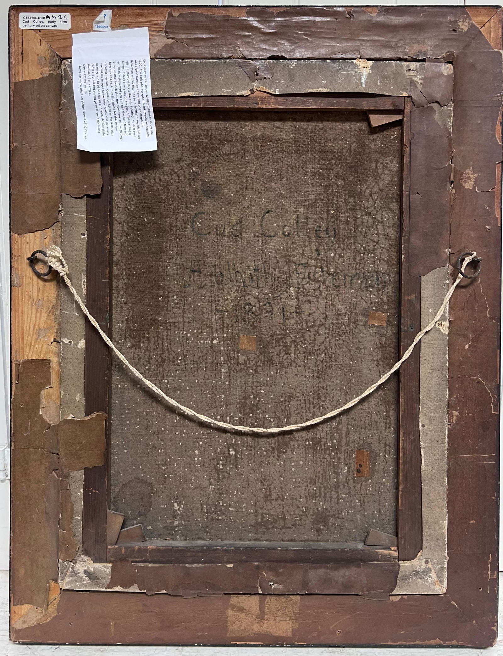 Henry Borrows; 1890's Portrait Painting of Whitby Fisherman in Yorkshire England Large Oil, 1891 - 3