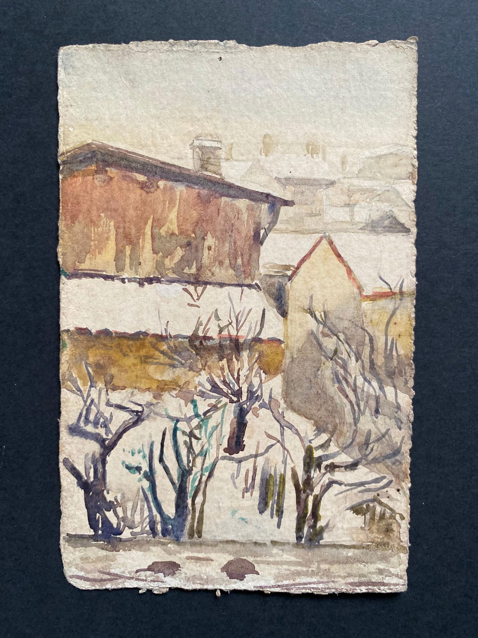 Early 1900's French Impressionist Signed Landscape Watercolours Marie Carreau, circa 1900s - 3