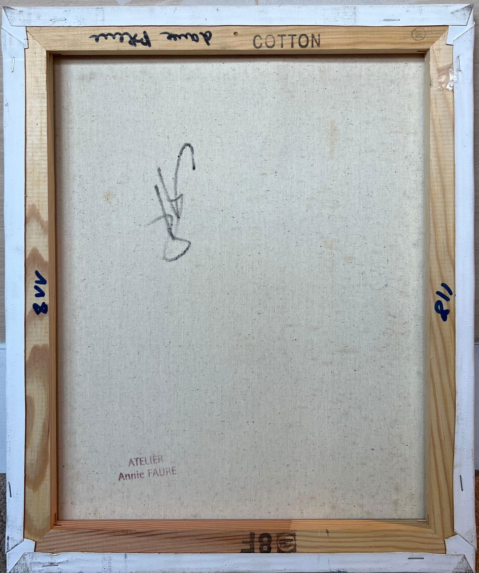 Annie Faure; Lady in Blue Seated Amongst Blossoming Roses and Irises 20th Century French Oil - 3