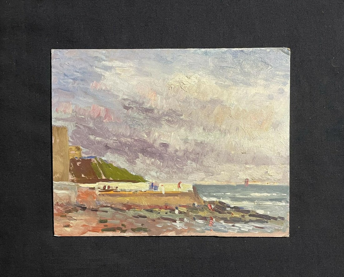 Maurice Mazeilie, French Impressionist Oil Ocean Beach Coastal View, 20th Century - 4