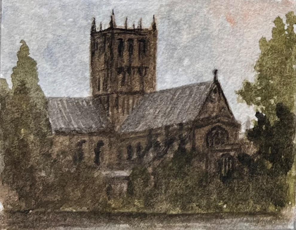 Jack Grunwell; Set of Four Historic Miniature Watercolors of Blaise Hamlet and Bristol Landmark - 12