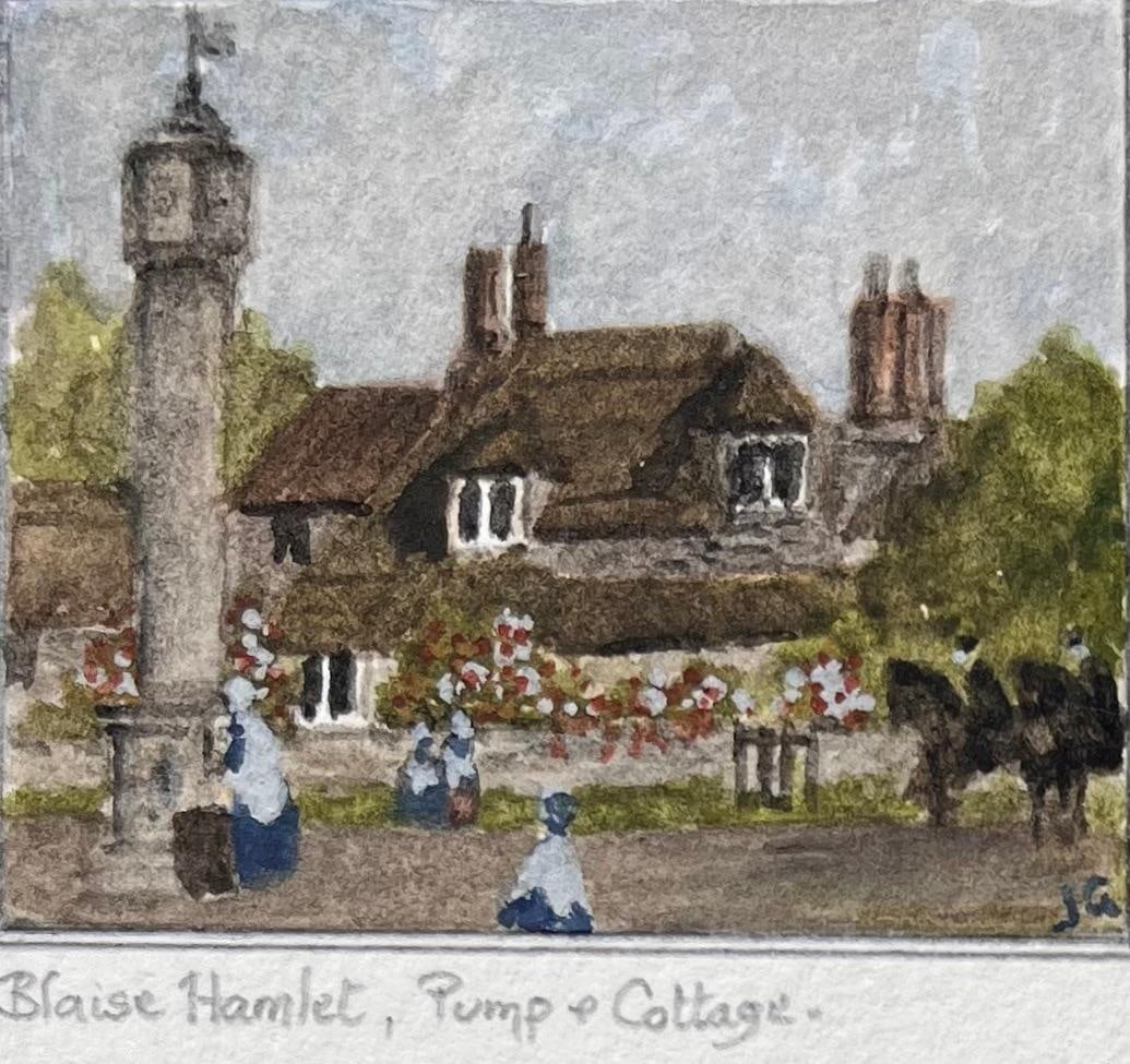 Jack Grunwell; Set of Four Historic Miniature Watercolors of Blaise Hamlet and Bristol Landmark - 16