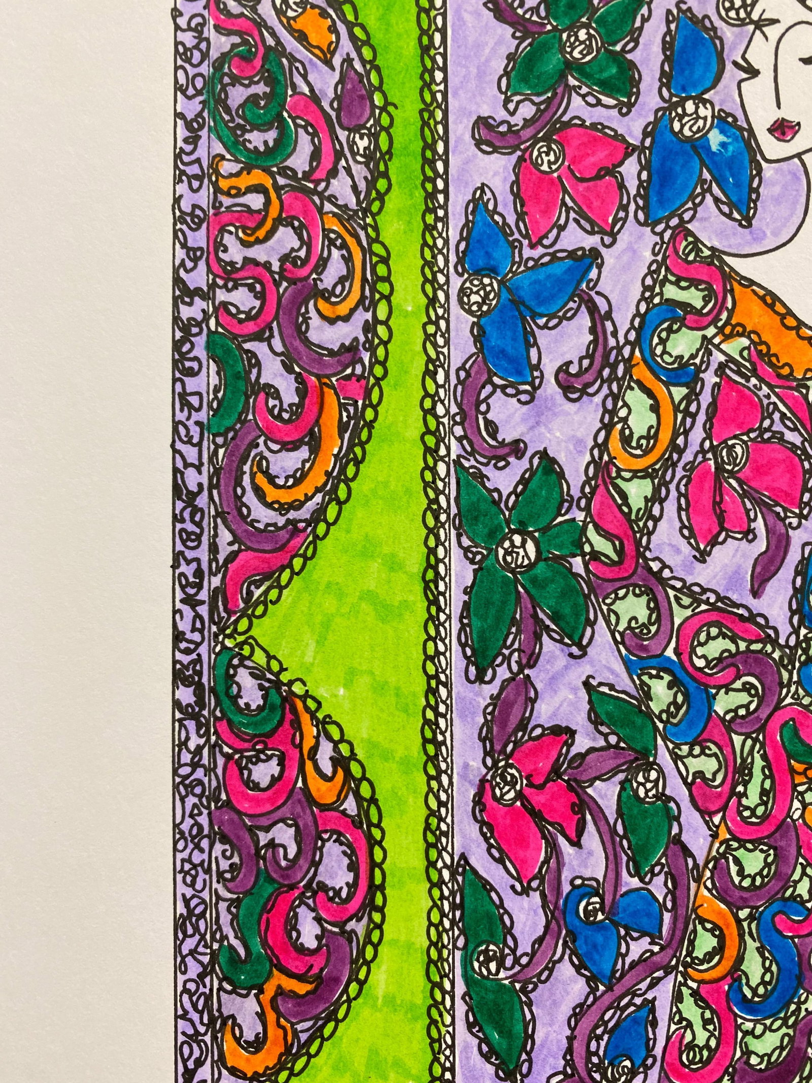 Original Fashion Design Illustration Watercolor Painting Laura Ashley Designer, circa 2000s - 11