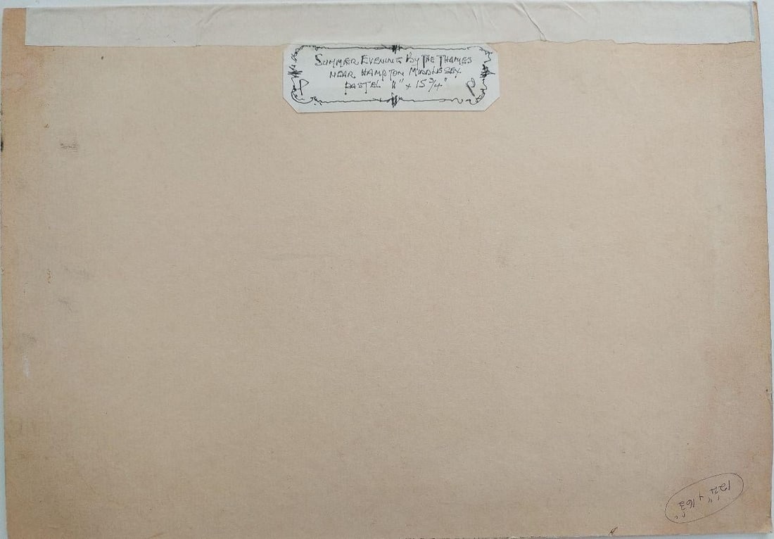 English School; 20th Century Traditional English Pastel Summer Evening by the Thames, 20th Century - 2