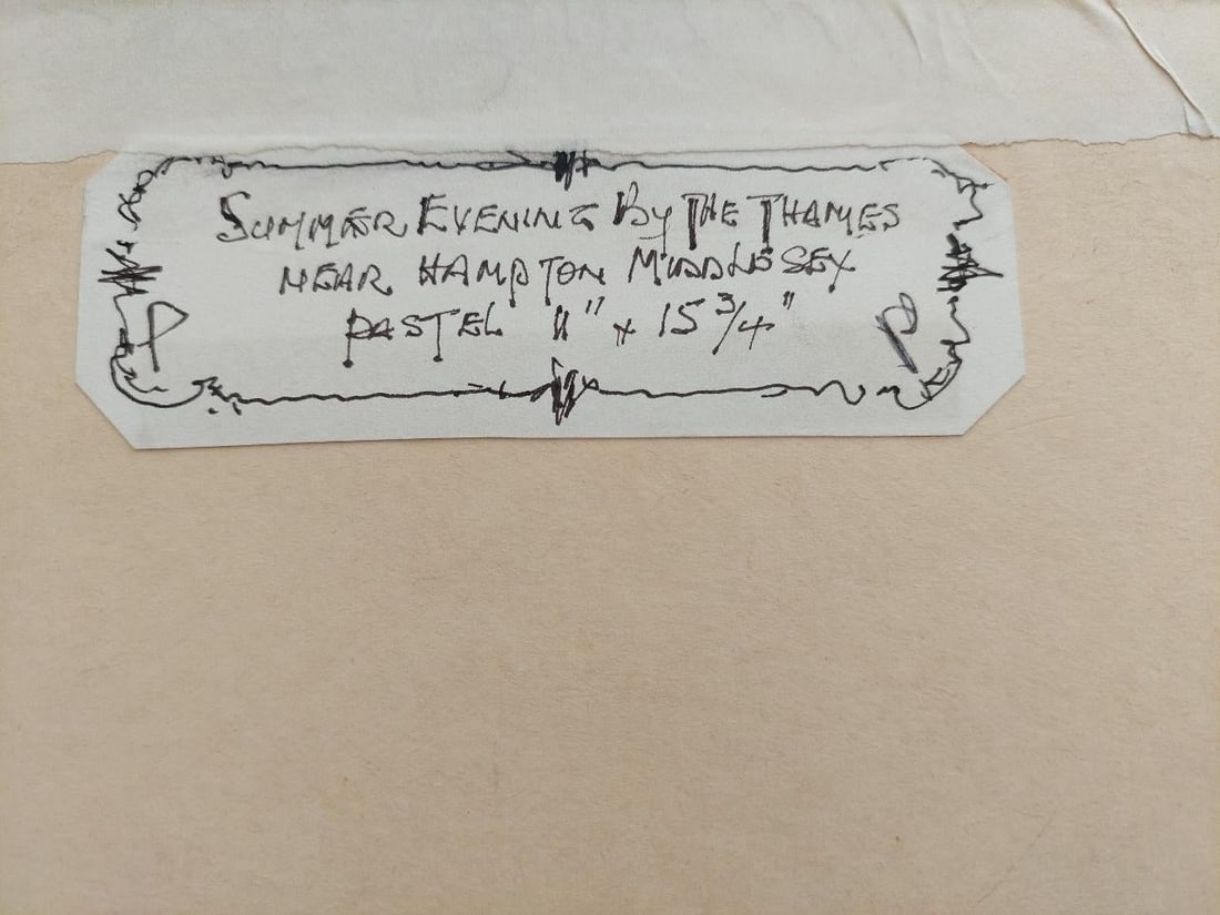 English School; 20th Century Traditional English Pastel Summer Evening by the Thames, 20th Century - 3