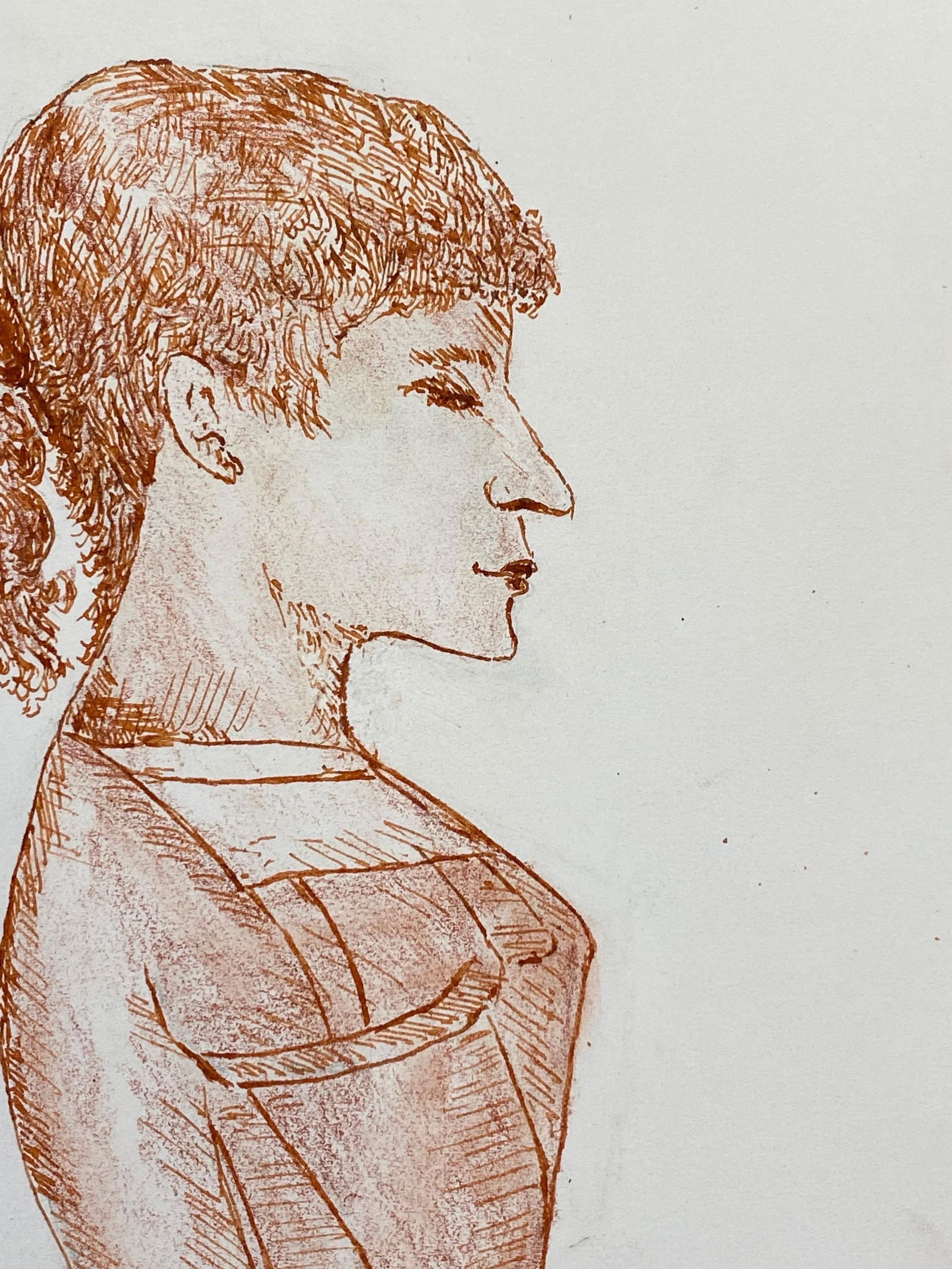 1950's French Modernist/ Cubist Painting, Side Portrait of Lady, 1950 - 5