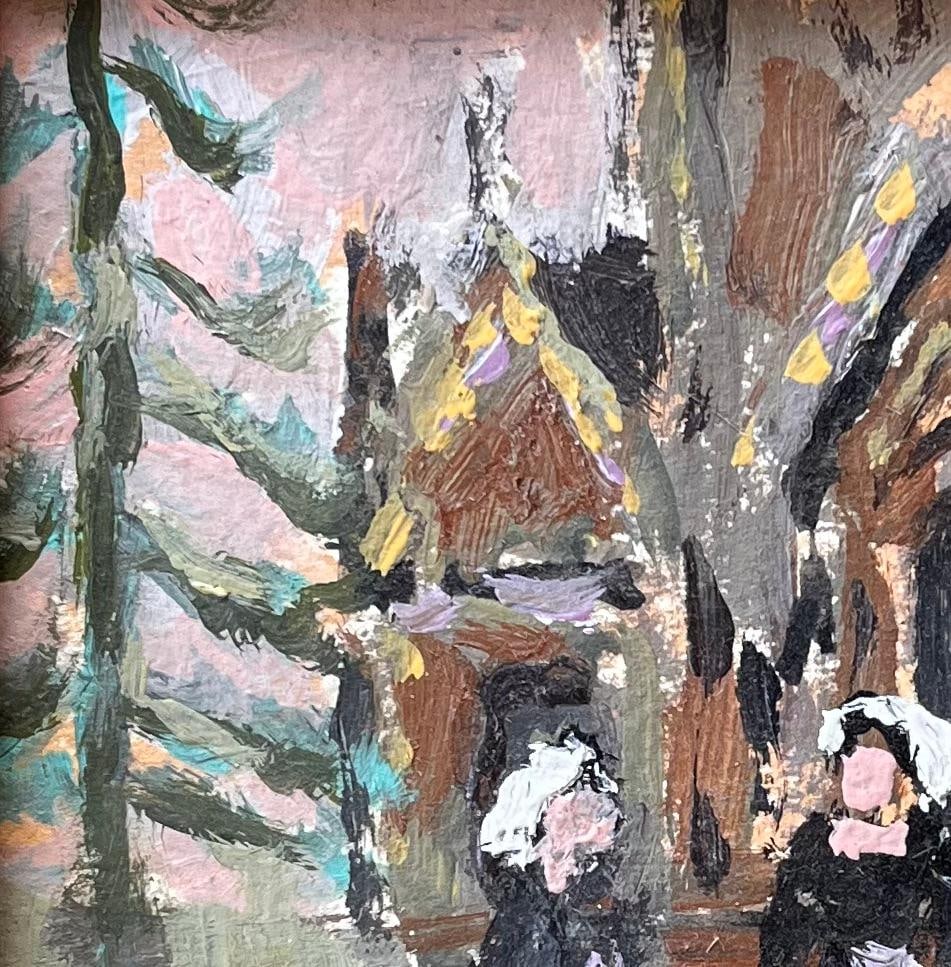 Fanch Lel; Impressionist Scene of Breton Churchgoers Leaving Mass in Traditional Dress, 2007 - 11