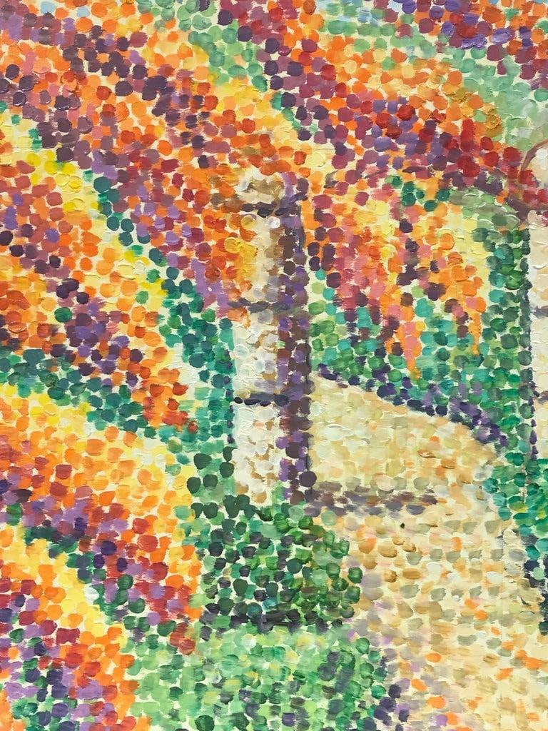 Bright & Colorful French Impressionist Oil Painting, Dotty Pathway Entrance, 2000 - 11