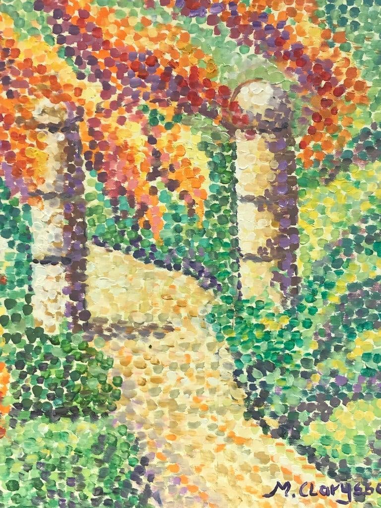 Bright & Colorful French Impressionist Oil Painting, Dotty Pathway Entrance, 2000 - 5