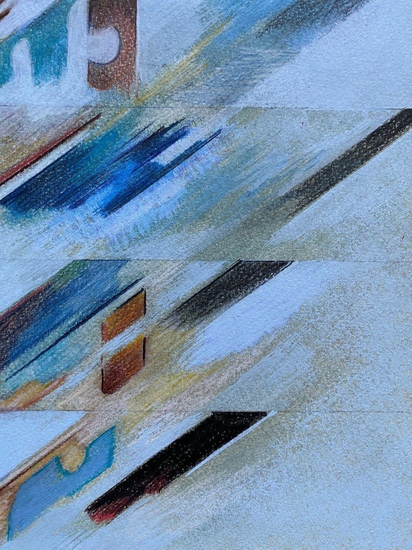 Arlette Martin 'B.1924' 1970's French Geometric Abstract Painting, 20th Century - 8