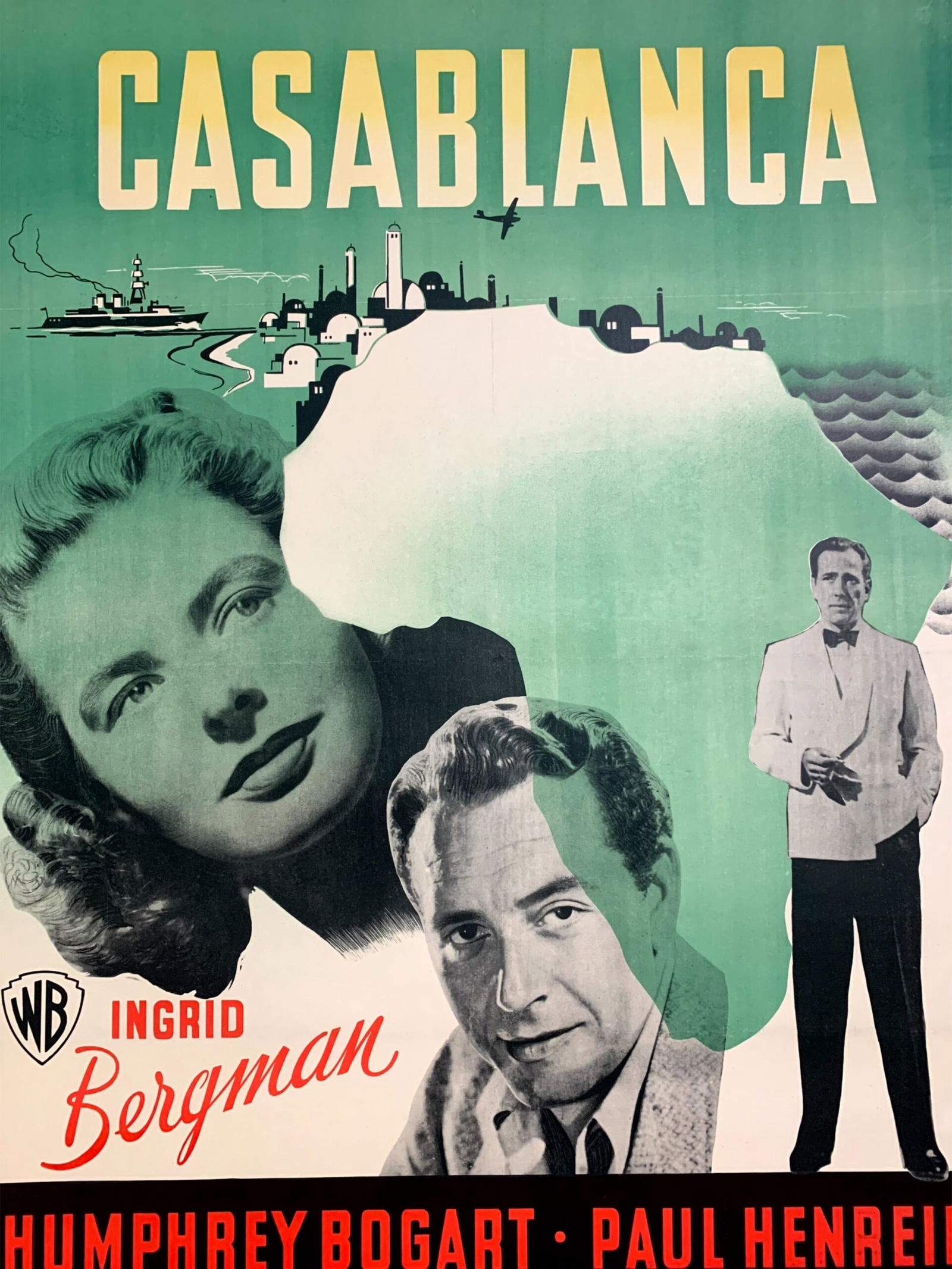 Casablanca - Bogart, Bergman (1946) 24x34 Danish Movie Poster LB - 3