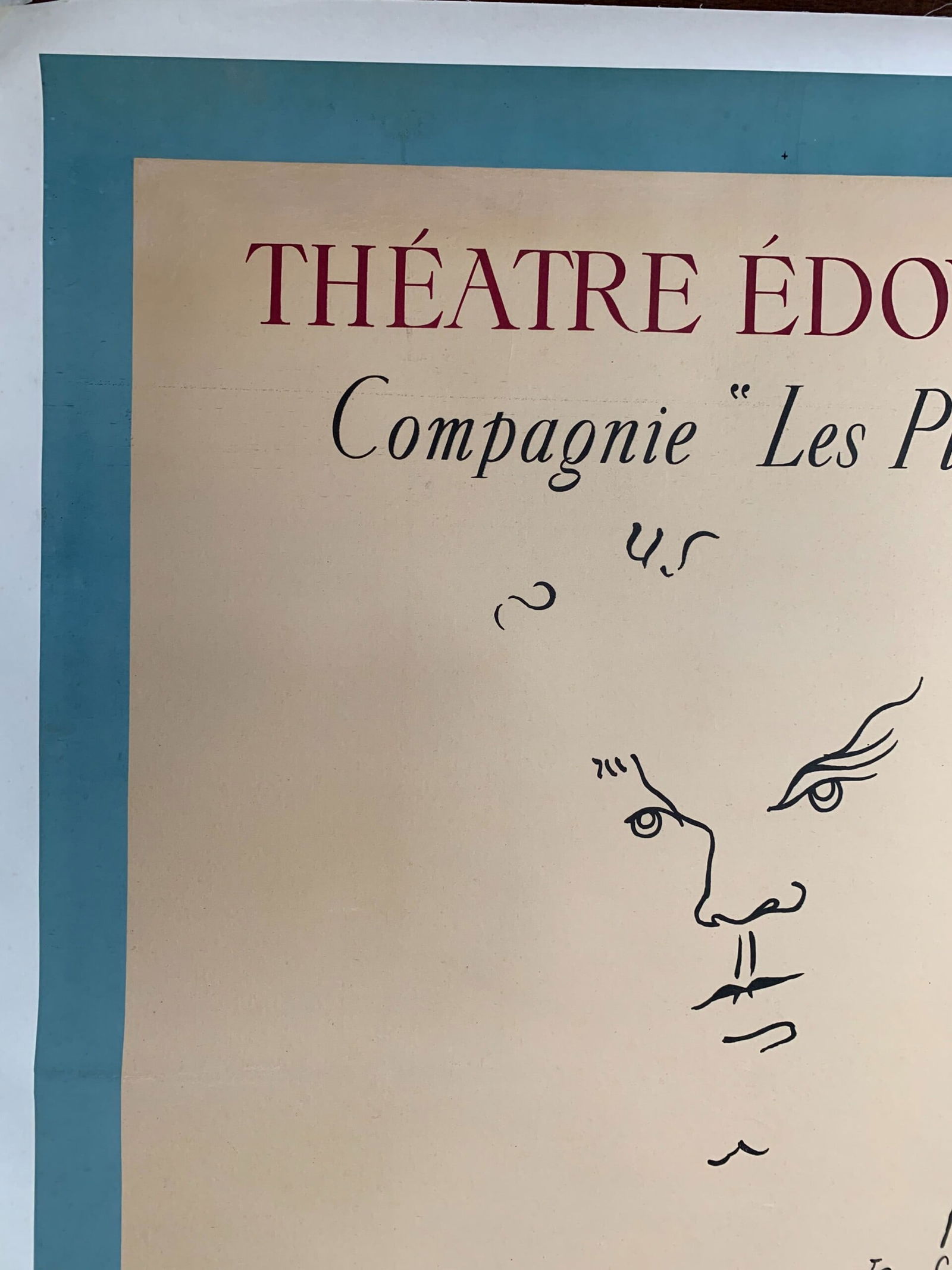 The Blessed and The Damned - Art by Cocteau (1950) 46x62.2 French Theater Poster LB - 4