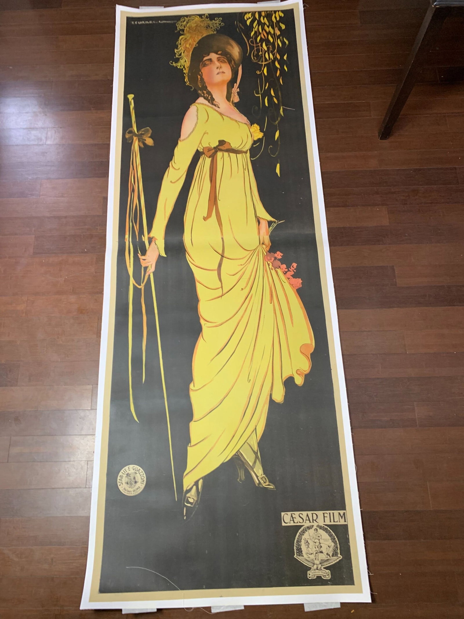 Tosca - Art by Tito Corbella (1918) 37x107 Italian Movie Poster LB (1 of 10)