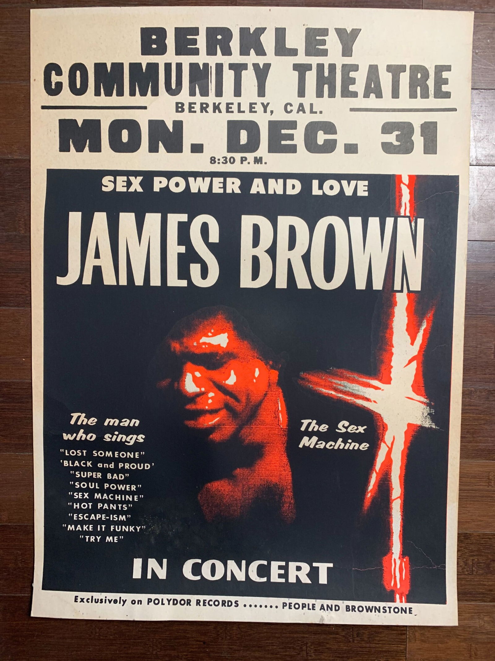 James Brown - Berkely Con. Ctr. (1972) 22x30.75 US Music Poster Exc. Cond. (1 of 8)