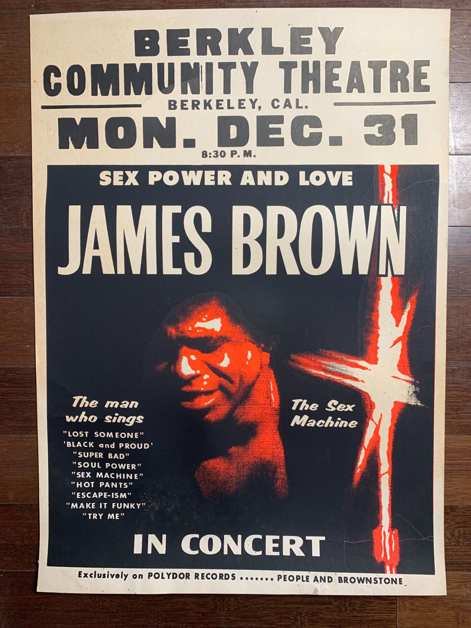 James Brown - Berkely Con. Ctr. (1972) 22x30.75 US Music Poster Exc. Cond. - 2