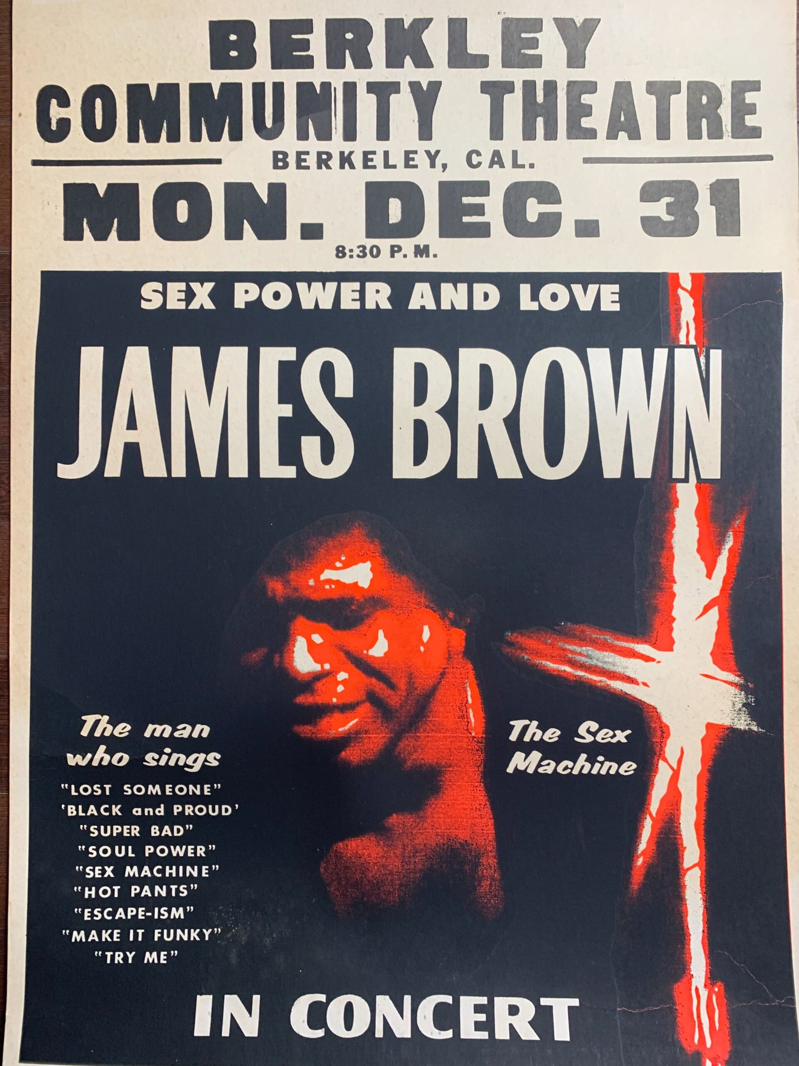 James Brown - Berkely Con. Ctr. (1972) 22x30.75 US Music Poster Exc. Cond. - 8