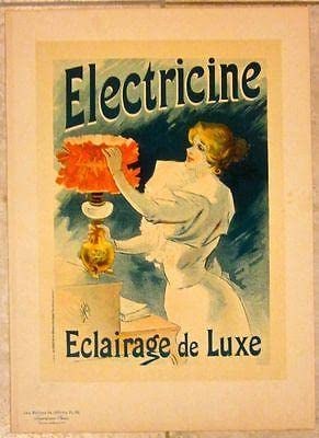 Electricine - Art By Lucien Baylac (1895) 34.75x49 French Poster LB (1 of 2)