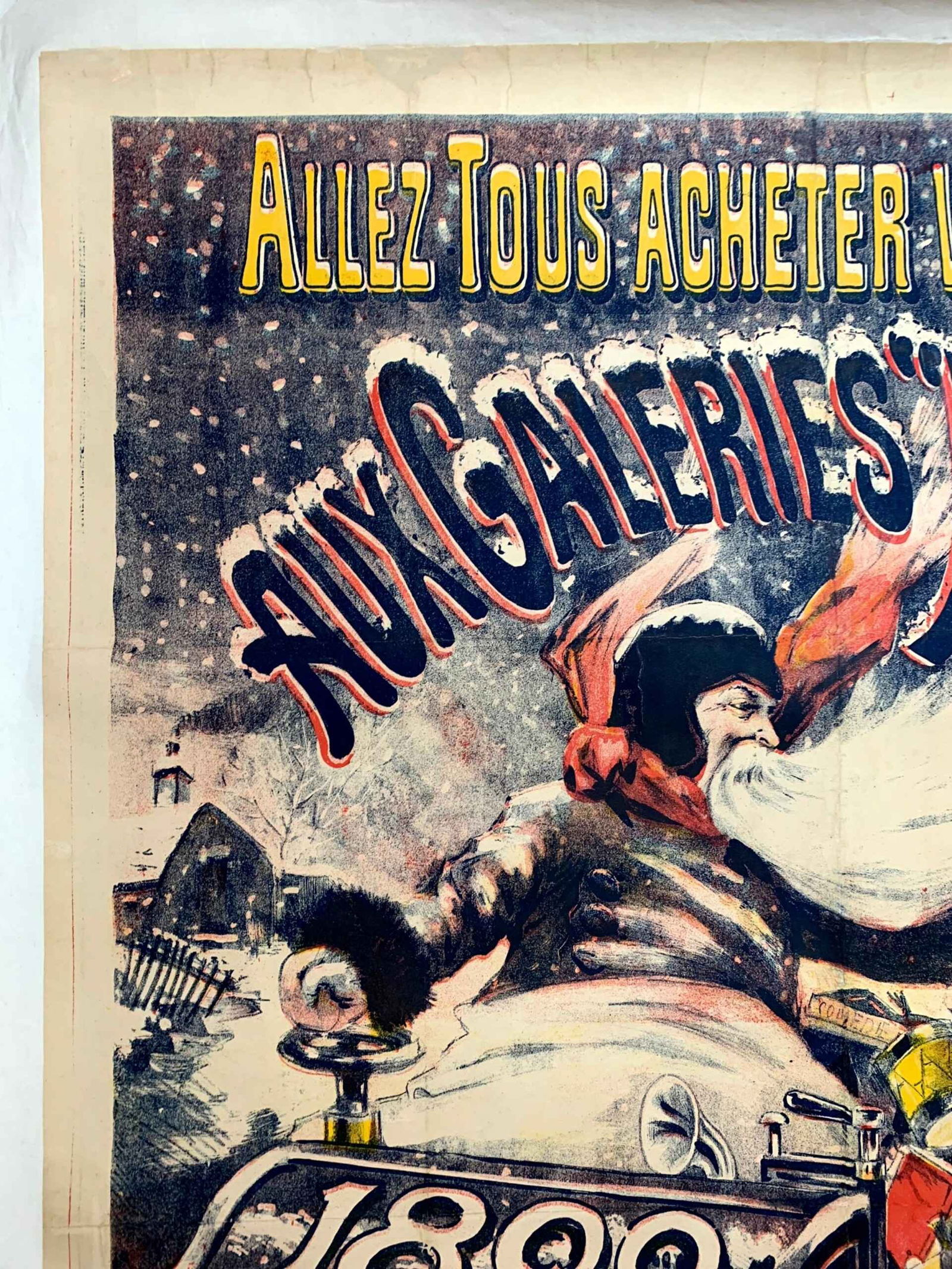 Aux Galeries Metropole -Art Courbet (1889) 38x55 French Christmas Santa Poster LB - 3