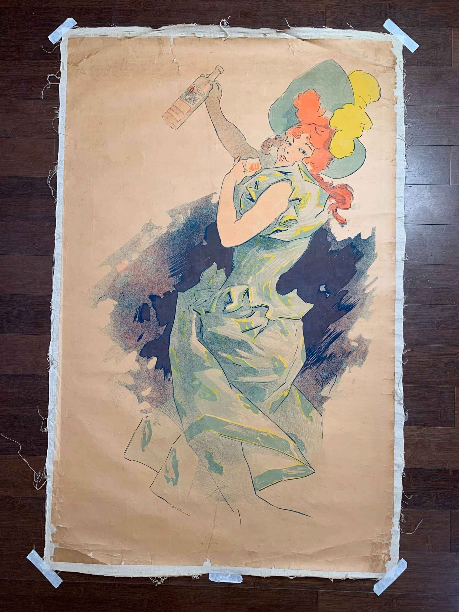 QuinQuina Dubonnet - Rare Cheret No Text Style (1895) 31x50 French Litho Poster LB (1 of 7)