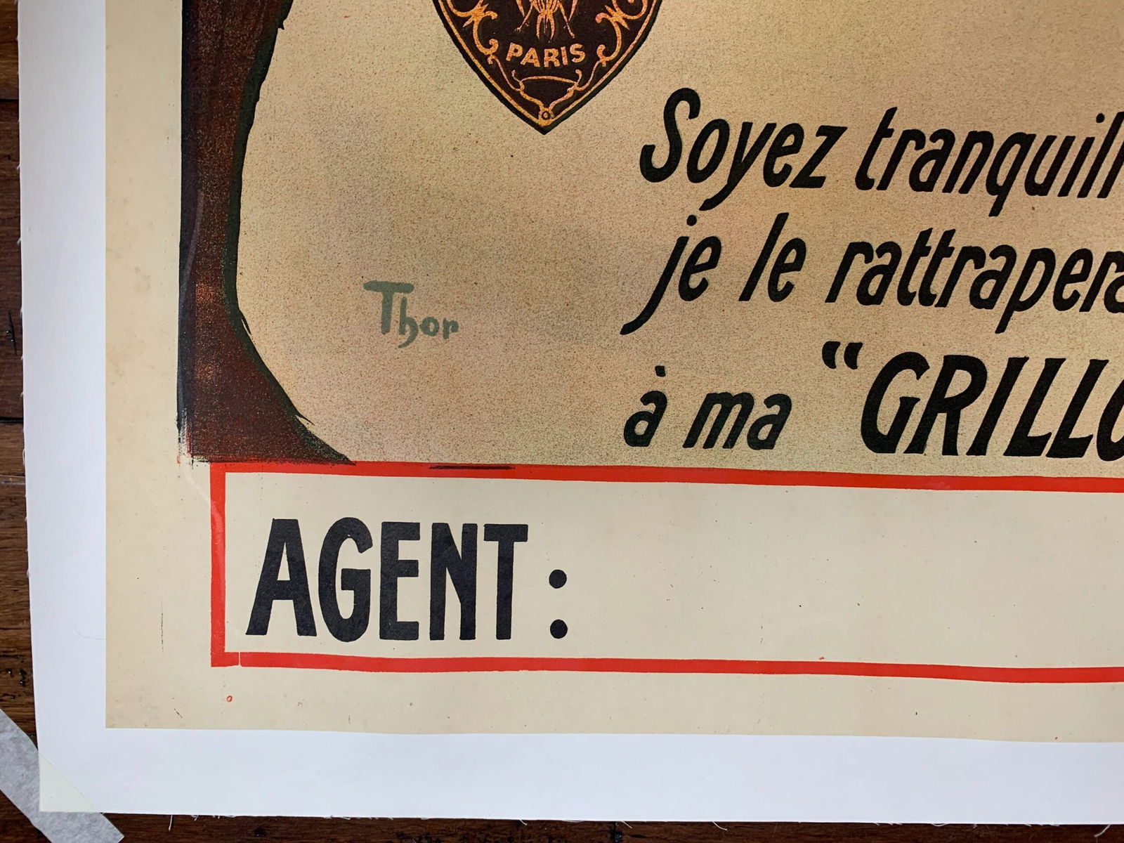 Cycles Grillon - Art By Hans Thor (1900) 39x54 French Advertising Poster LB - 4