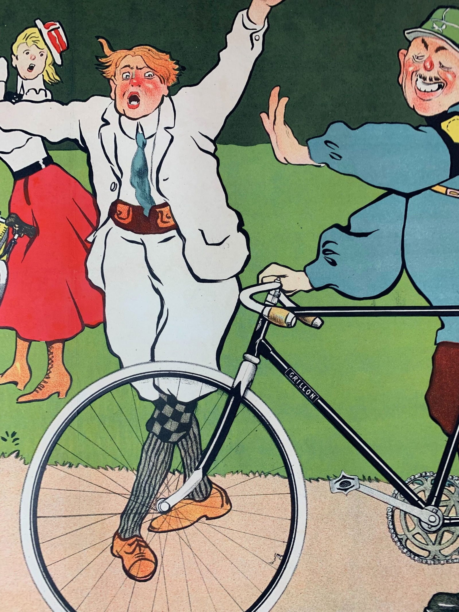 Cycles Grillon - Art By Hans Thor (1900) 39x54 French Advertising Poster LB - 7