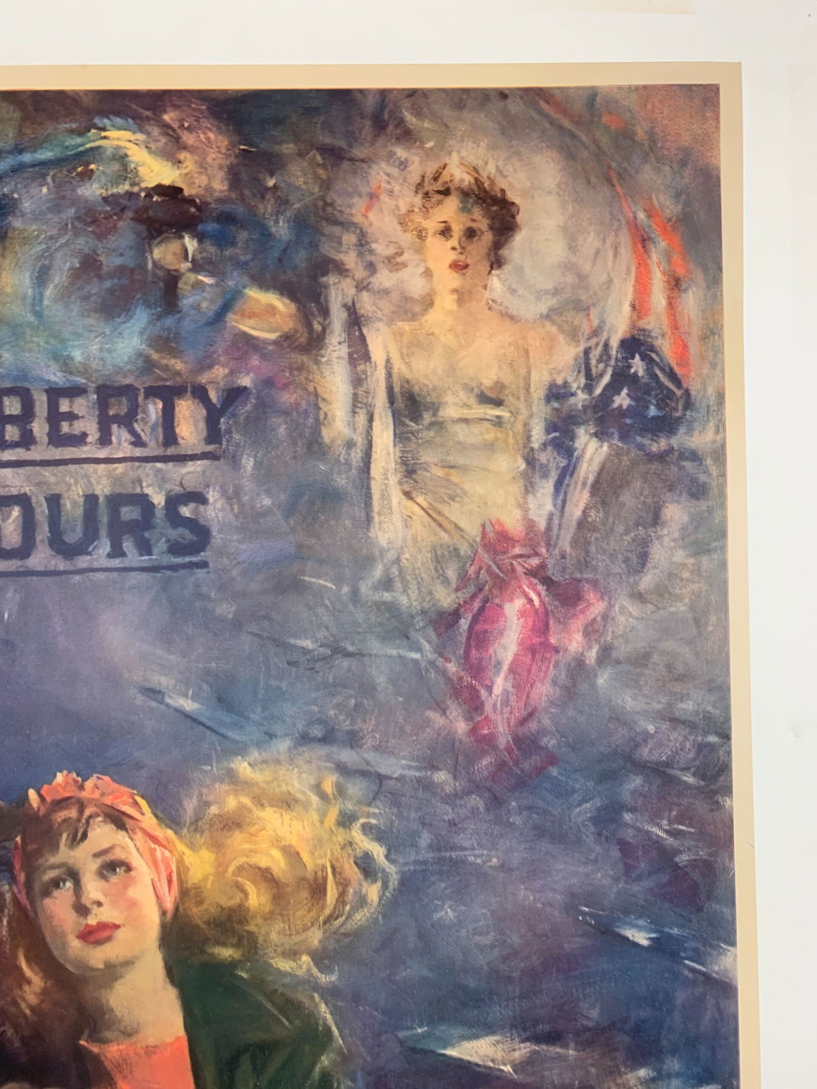 Fly for Her Liberty - Art by Christy (1944) 25x38 US WWII War Poster LB - 3
