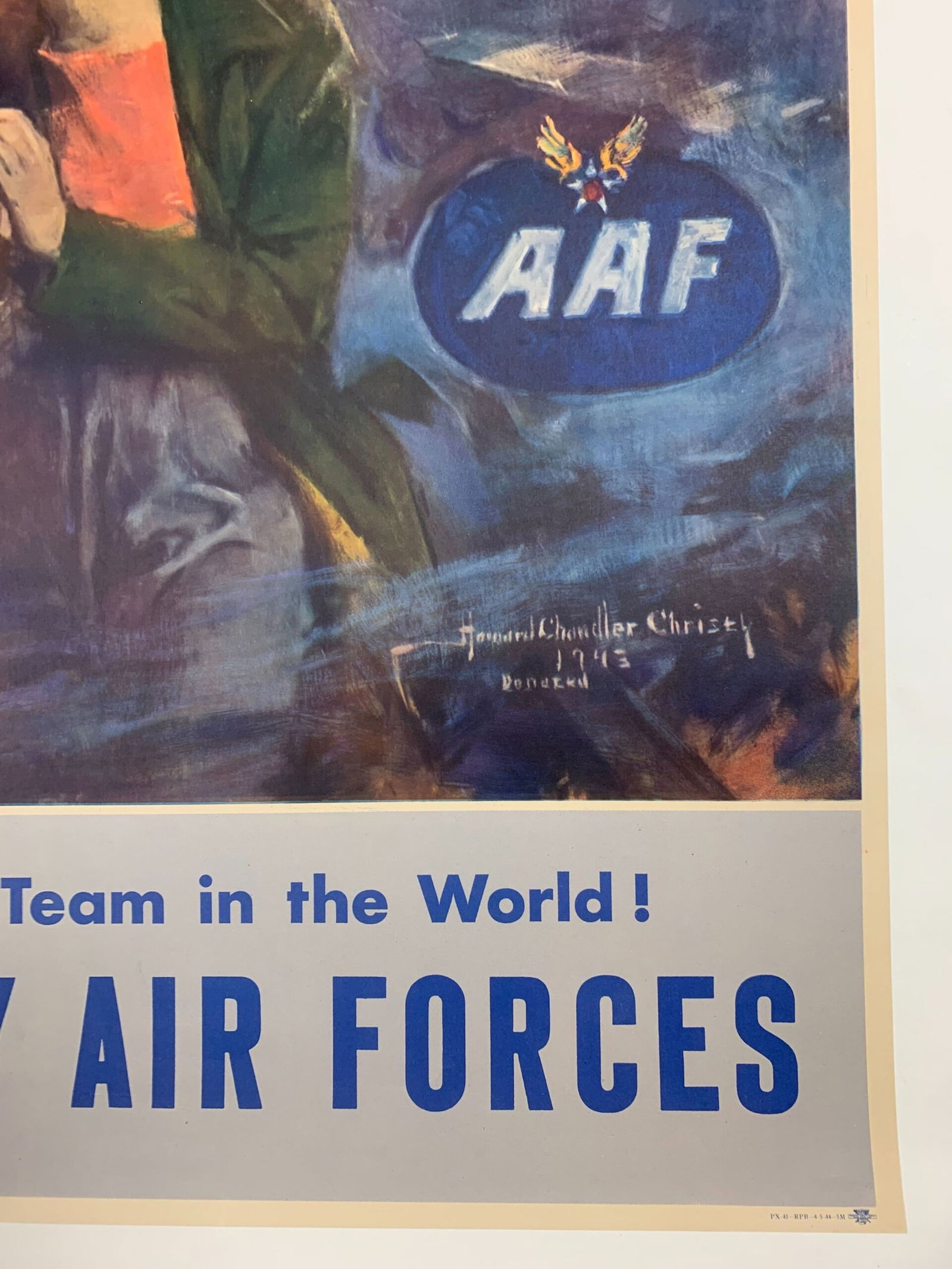 Fly for Her Liberty - Art by Christy (1944) 25x38 US WWII War Poster LB - 4