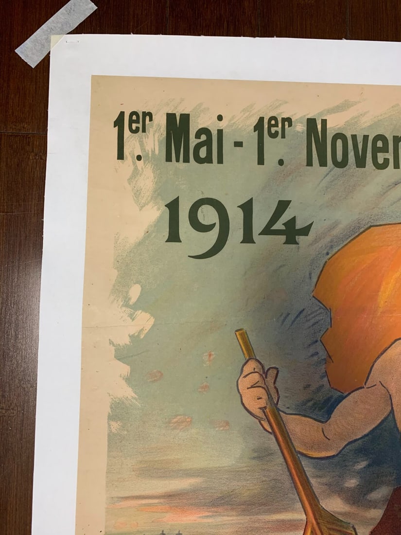 Exposition Nationale De Lyon - Art By Cheret (1914) 29.125x40.125 French Lithograph Poster LB - 3