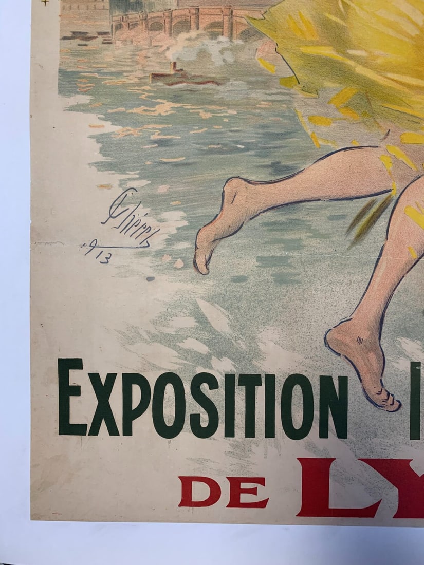 Exposition Nationale De Lyon - Art By Cheret (1914) 29.125x40.125 French Lithograph Poster LB - 6