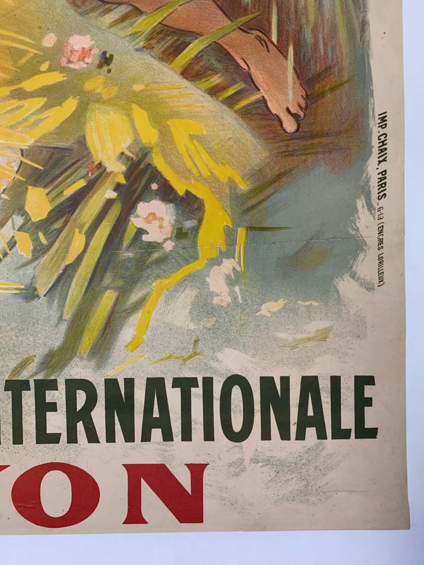 Exposition Nationale De Lyon - Art By Cheret (1914) 29.125x40.125 French Lithograph Poster LB - 7