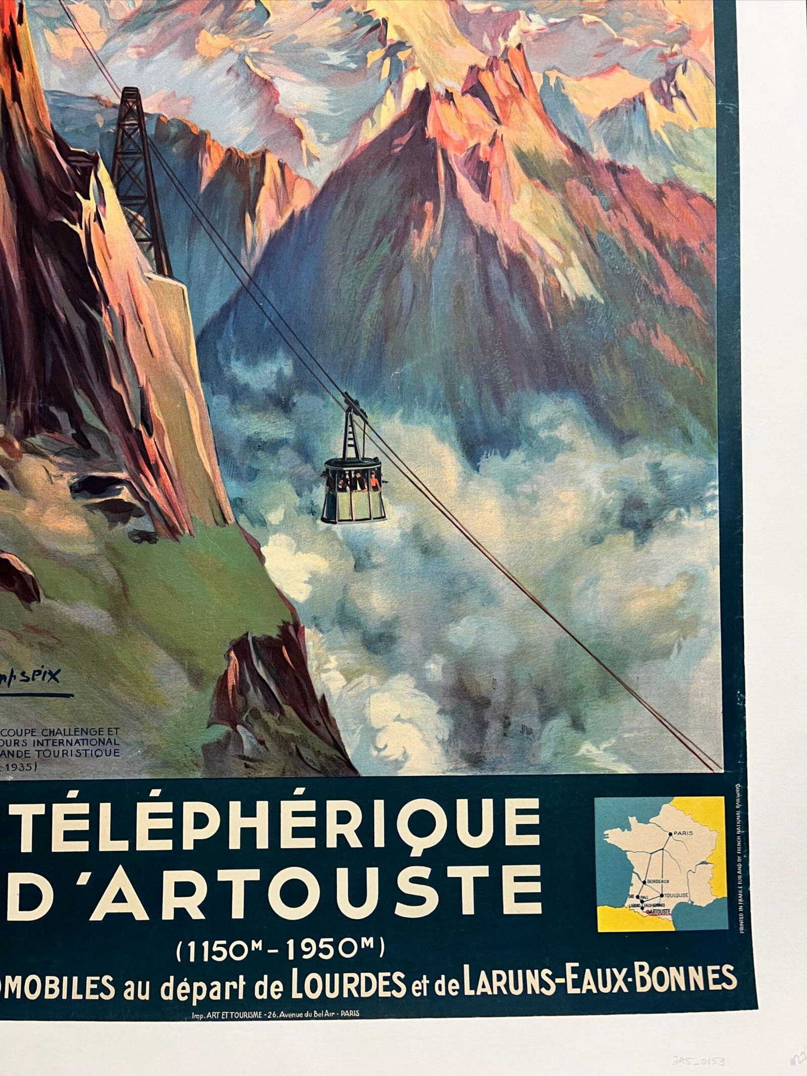 Téléphérique D'Artouste (1937) Art By E. Paul Champseix French Travel Poster LB - 4