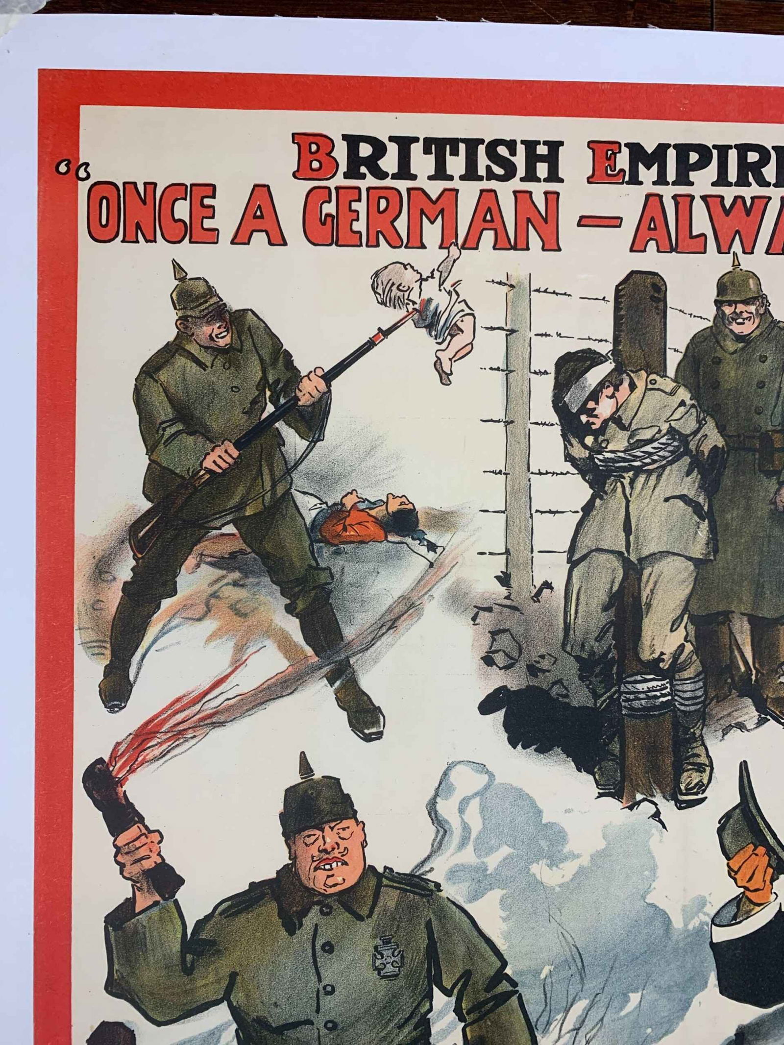 Once A German - Art by Wilson (1918) 20x30 UK WWI Poster LB - 2