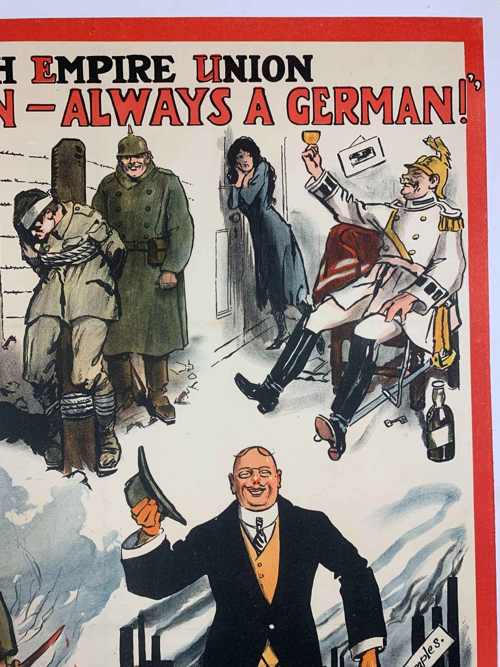 Once A German - Art by Wilson (1918) 20x30 UK WWI Poster LB - 3
