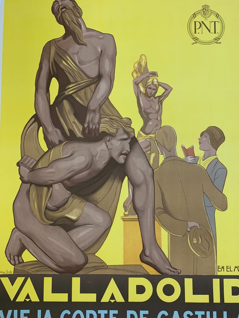 Valladolid - Art By Art Eduardo Santonja Rosale (1929) 25x39 Spanish Travel Poster LB - 4