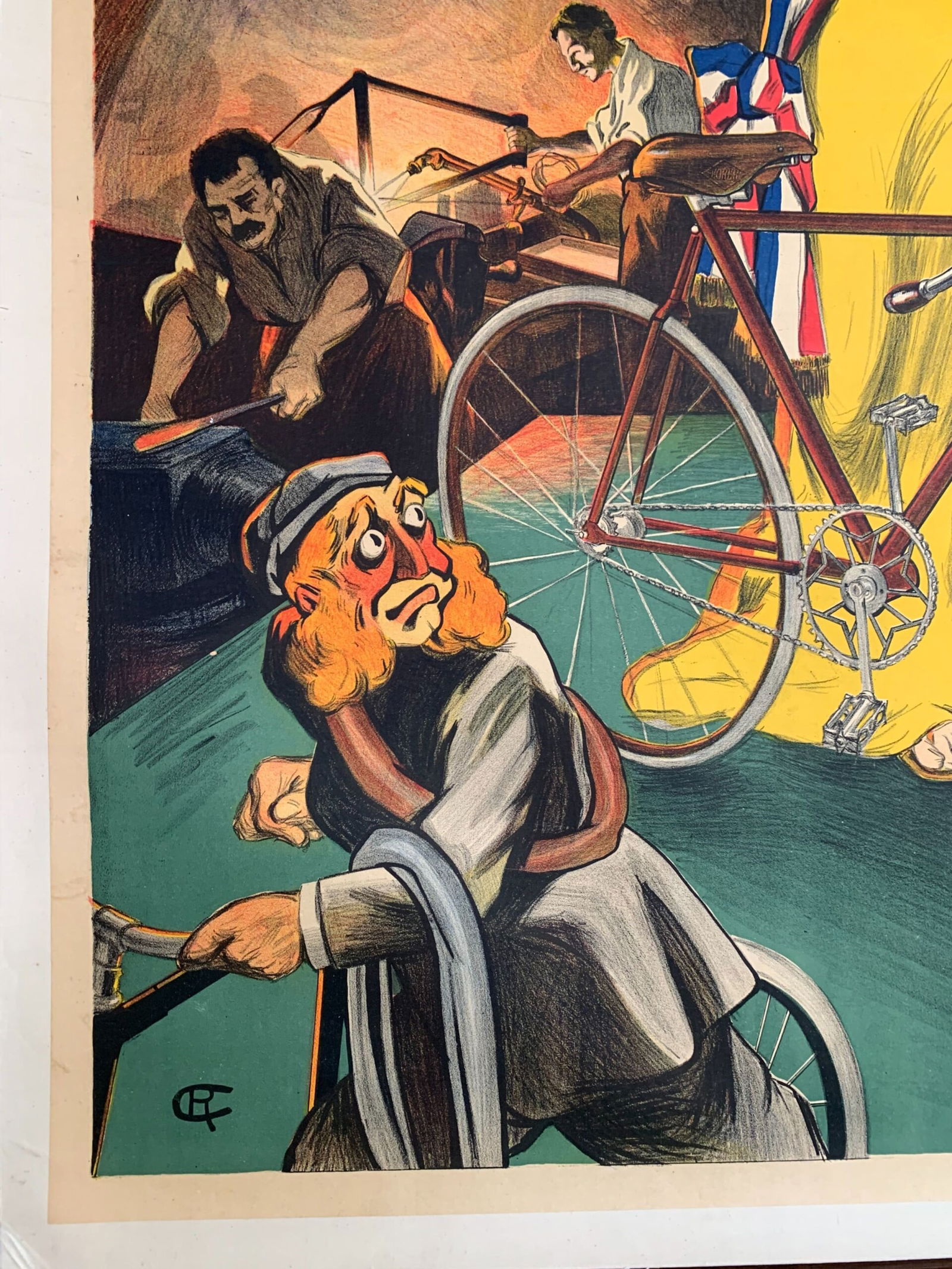 Cycles Horer - Monogram CR (1917) 38x53 French Advertising Poster LB - 6