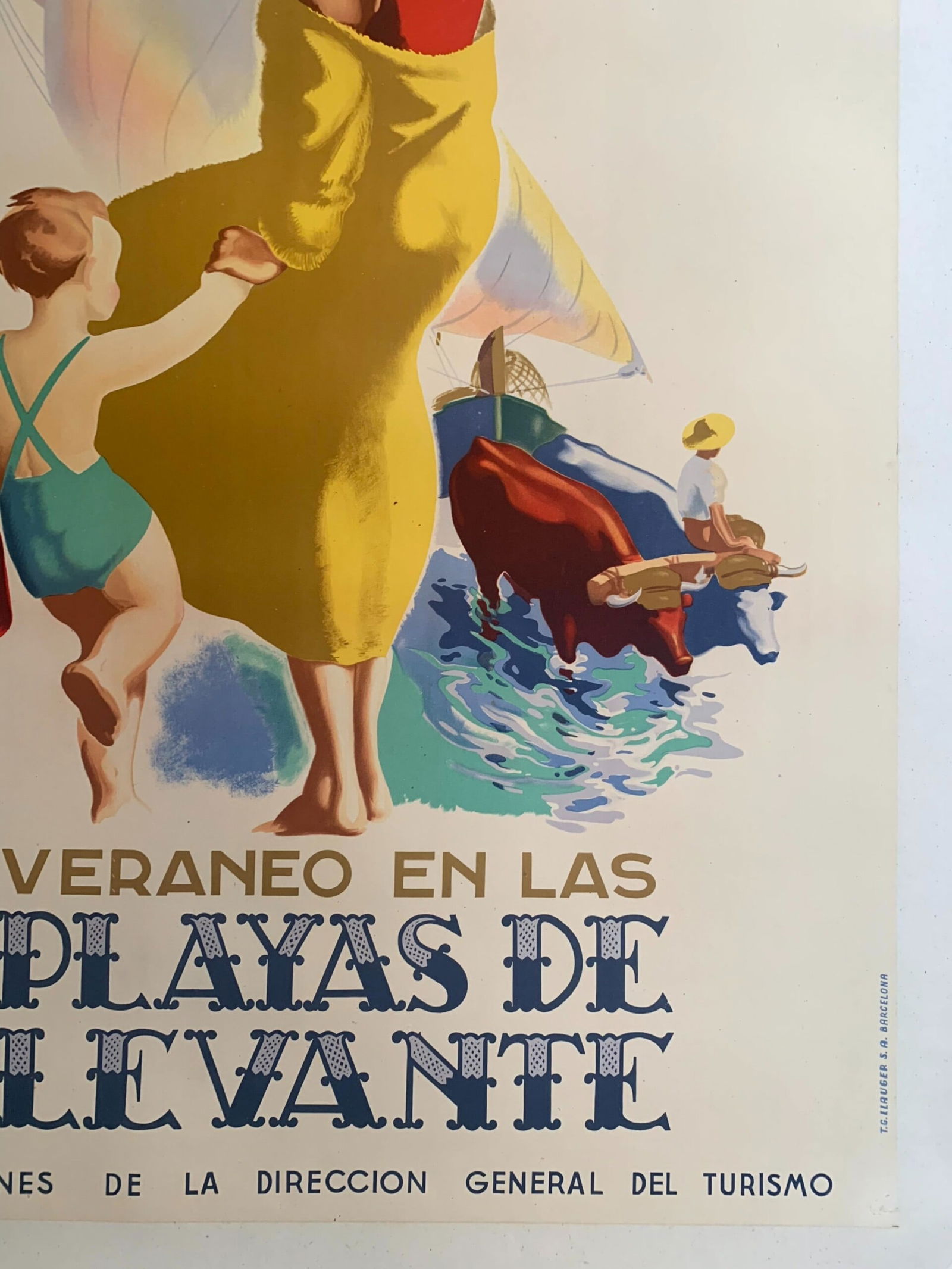 Playas De Levante - Art by Josep Morell Macias (1942) 24.75x39 Spanish Travel Poster LB - 4