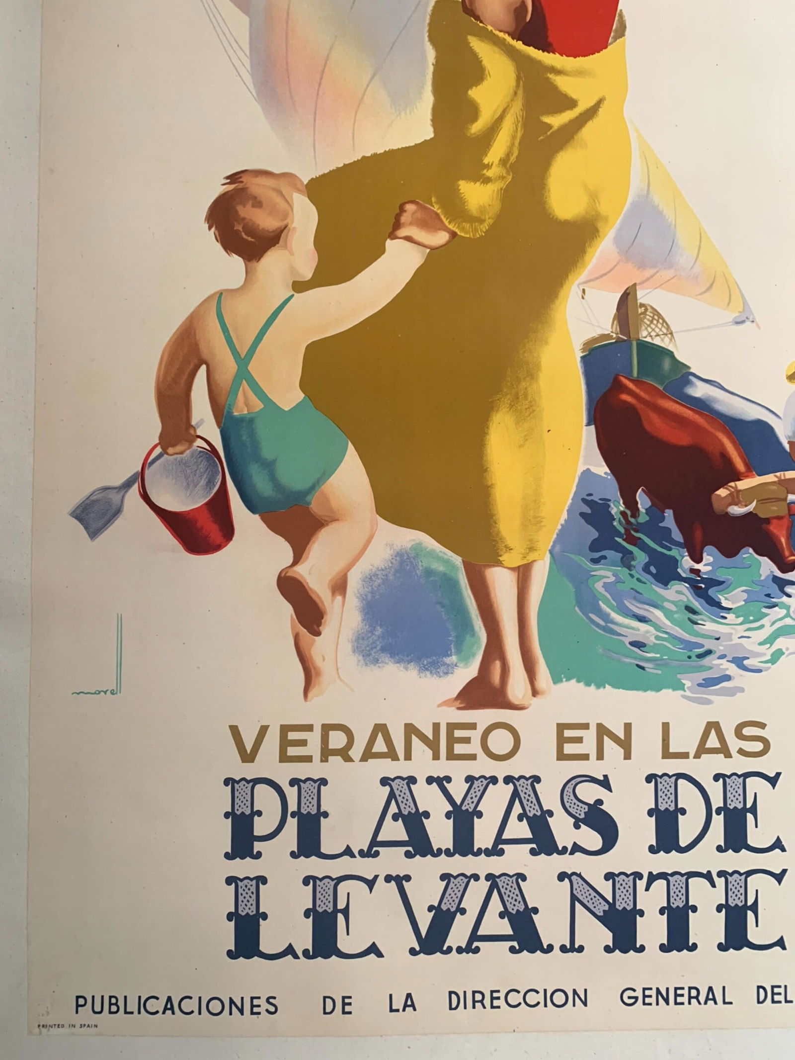 Playas De Levante - Art by Josep Morell Macias (1942) 24.75x39 Spanish Travel Poster LB - 5