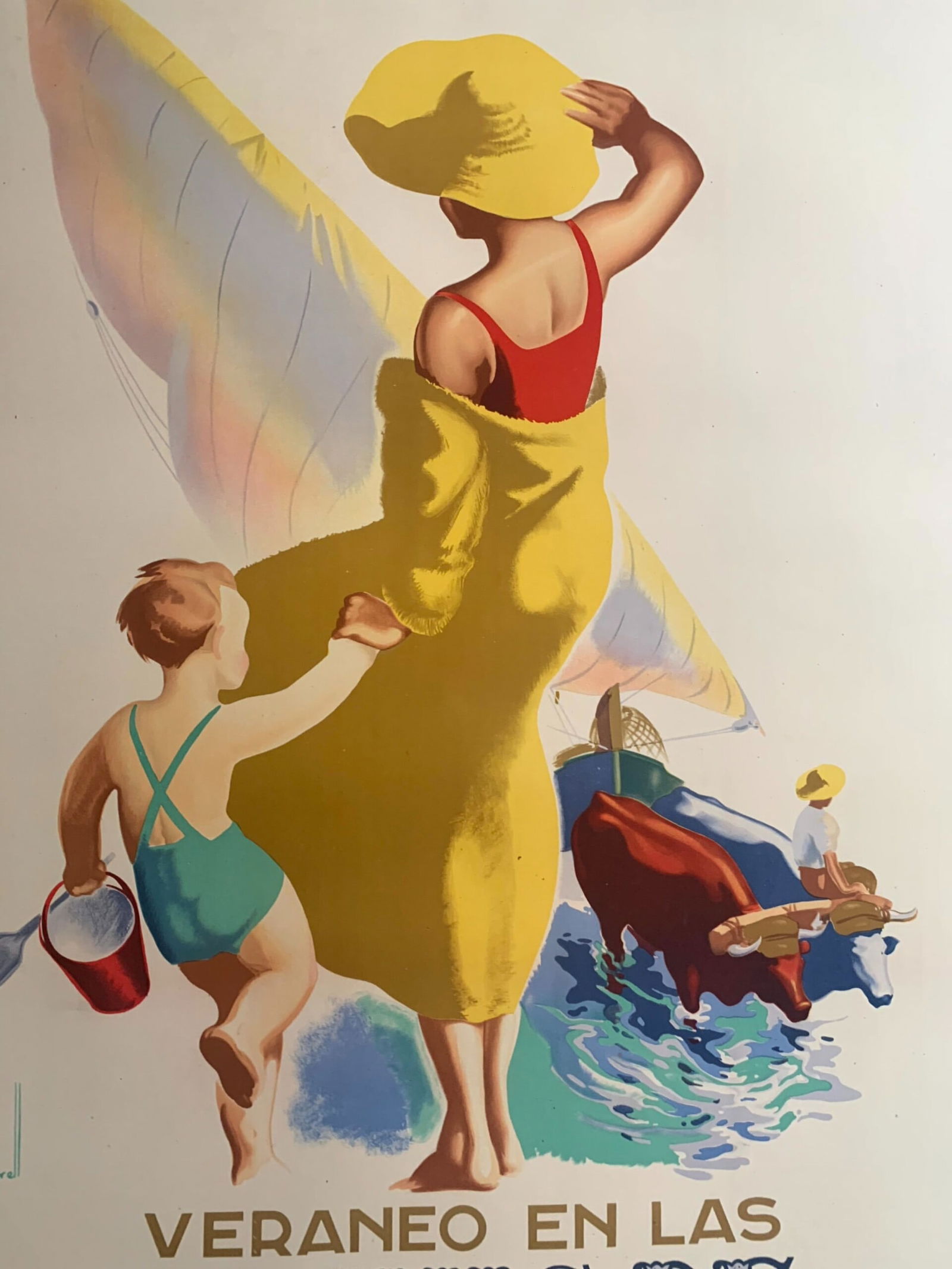 Playas De Levante - Art by Josep Morell Macias (1942) 24.75x39 Spanish Travel Poster LB - 6