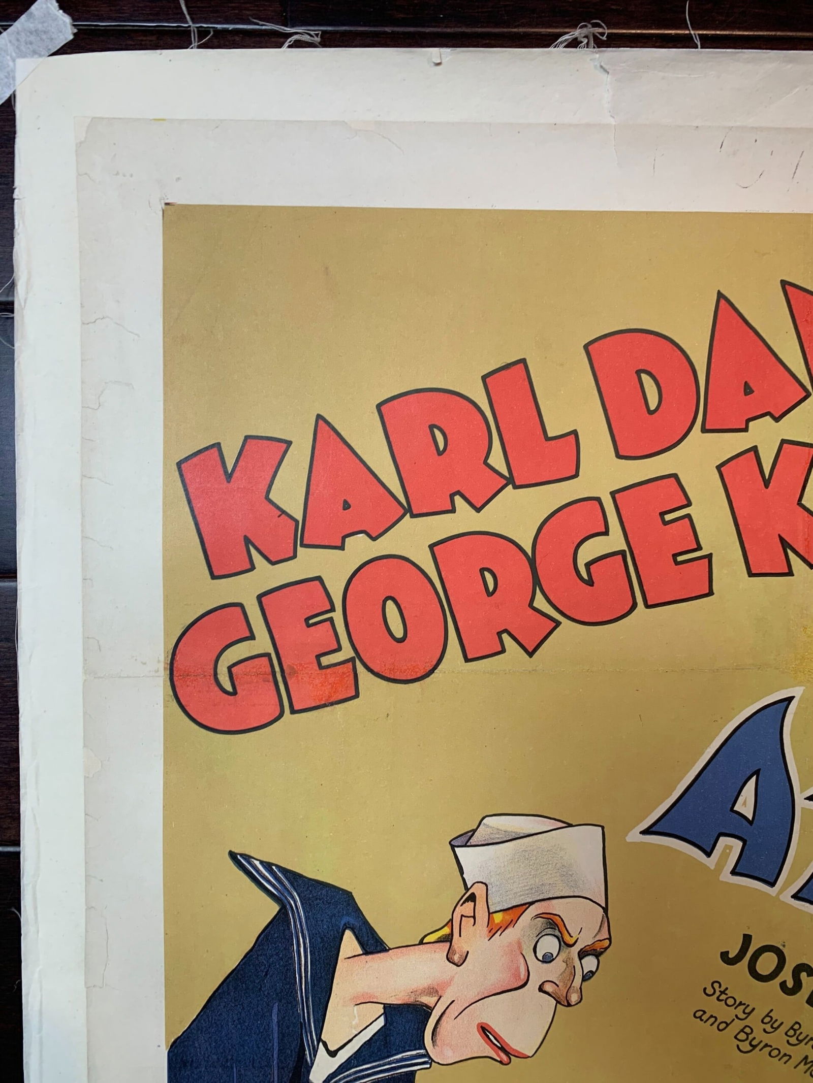 All At Sea - Karl Dane (1929) US One Sheet Silent Movie Poster LB - 5