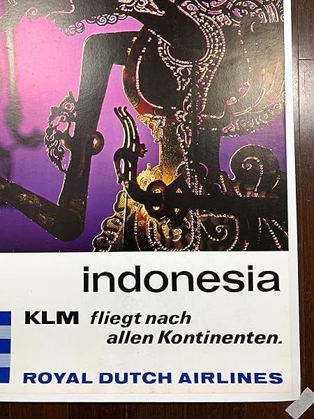 Indonesia - Klm Airlines - Wayang Puppets (1960's) 25.375x40 Dutch Advertising Poster - 5